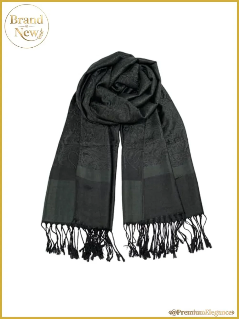 Viscose Cotton Silk Pashmina Shawl Wrap Reversible Jacquard Fringe